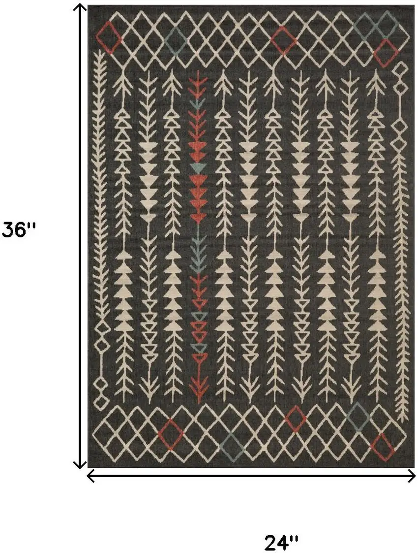 Black And Beige Geometric Area Rug Photo 9