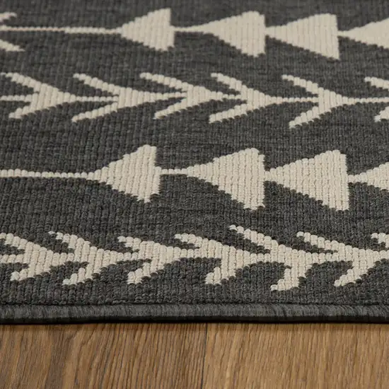 Black And Beige Geometric Area Rug Photo 4