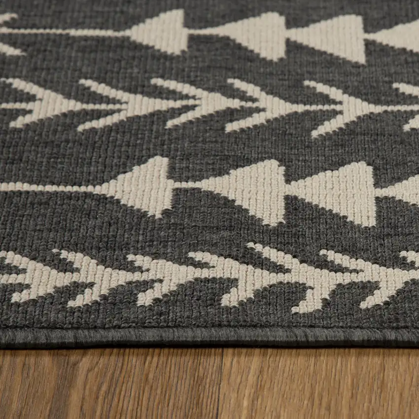 Black And Beige Geometric Area Rug Photo 4