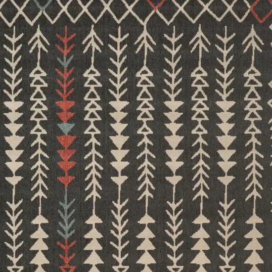 Black And Beige Geometric Area Rug Photo 2