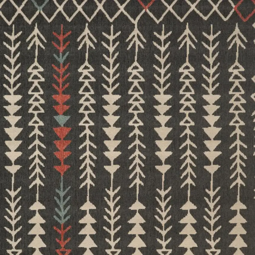 Black And Beige Geometric Area Rug Photo 2