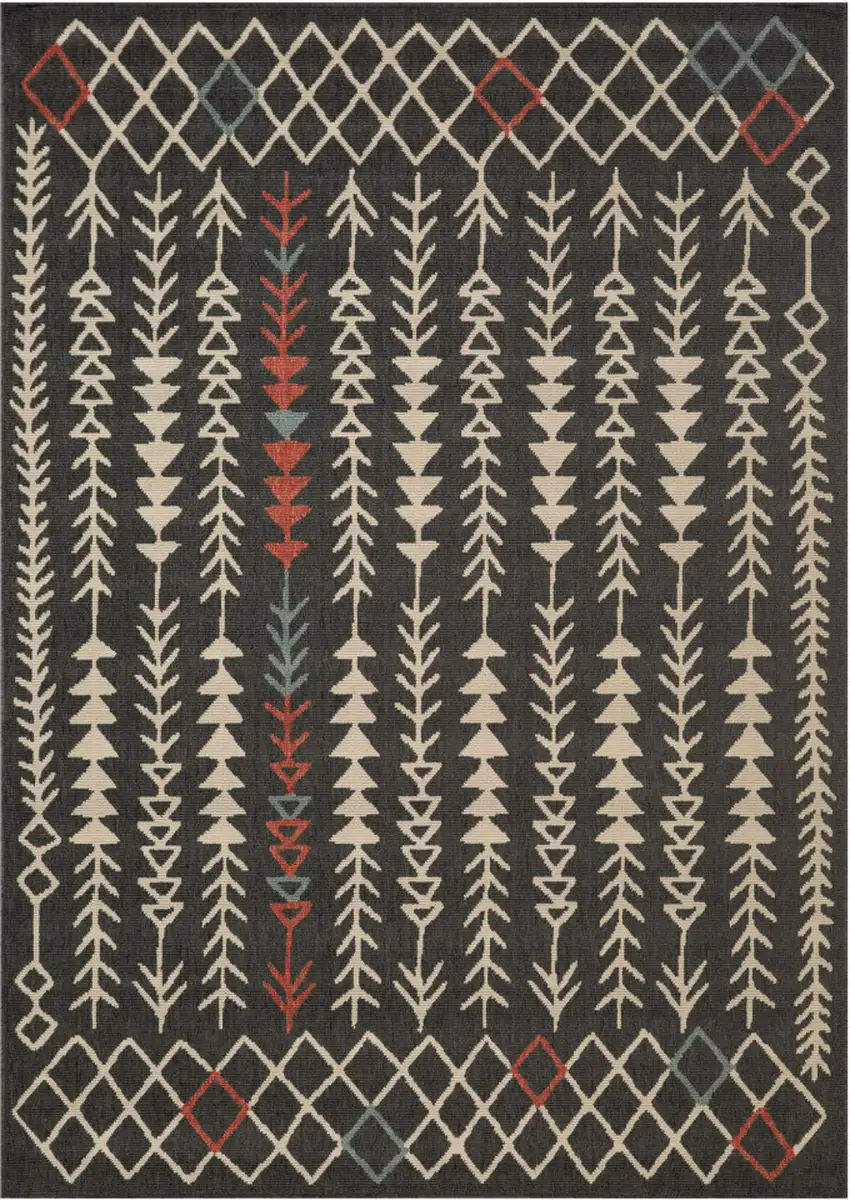 Black And Beige Geometric Area Rug Photo 1