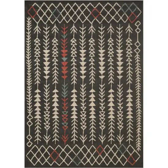 Black And Beige Geometric Area Rug Photo 1