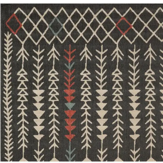 Black And Beige Geometric Area Rug Photo 2