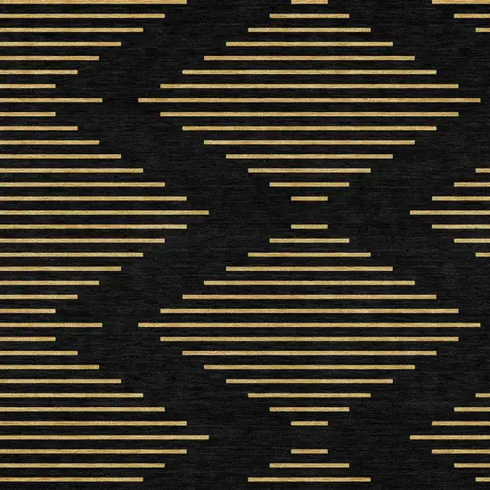 Black And Beige Geometric Washable Indoor Outdoor Area Rug Photo 6