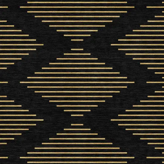 Black And Beige Geometric Washable Indoor Outdoor Area Rug Photo 6