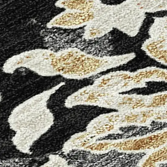 Black And Beige Geometric Washable Indoor Outdoor Area Rug Photo 1