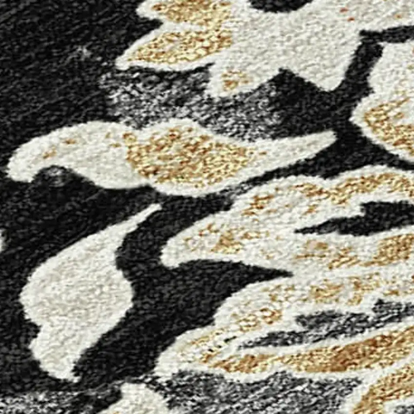 Black And Beige Geometric Washable Indoor Outdoor Area Rug Photo 1