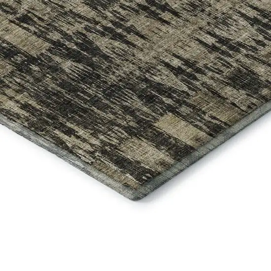 Black And Beige Moroccan Washable Area Rug With UV Protection Photo 7