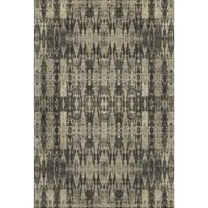 Photo of Black And Beige Moroccan Washable Area Rug With UV Protection