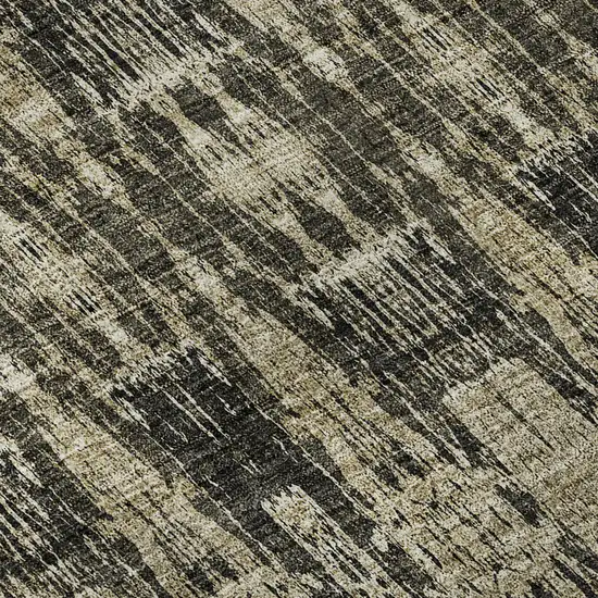 Black And Beige Moroccan Washable Area Rug With UV Protection Photo 9