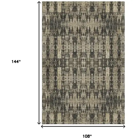 Black And Beige Moroccan Washable Area Rug With UV Protection Photo 9