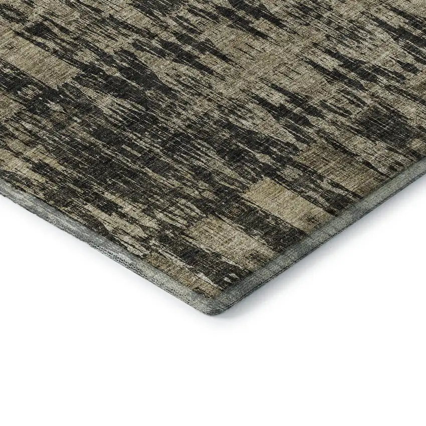 Black And Beige Moroccan Washable Area Rug With UV Protection Photo 7
