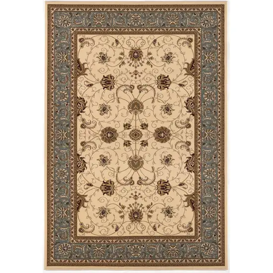 Black And Beige Oriental Area Rug Photo 9