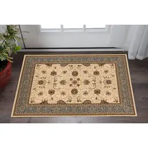 Photo of Black And Beige Oriental Area Rug