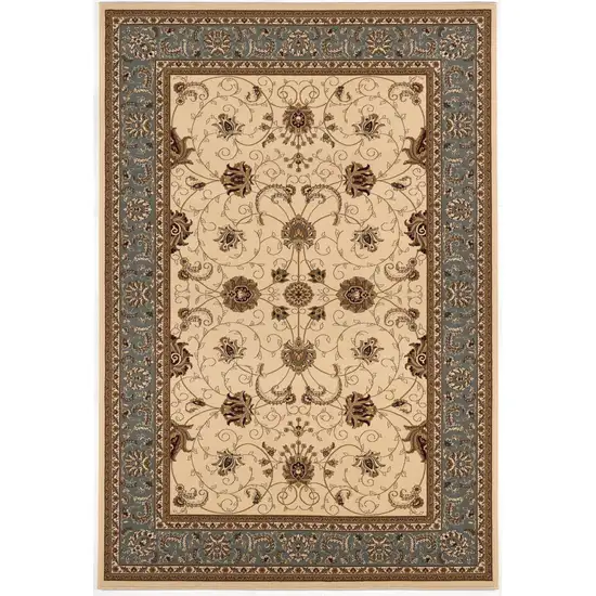 Black And Beige Oriental Area Rug Photo 2