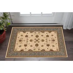 Photo of Black And Beige Oriental Area Rug