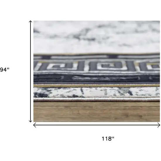 Black And Beige Oriental Area Rug Photo 5