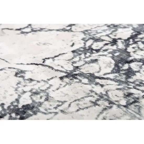 Black And Beige Oriental Area Rug Photo 4