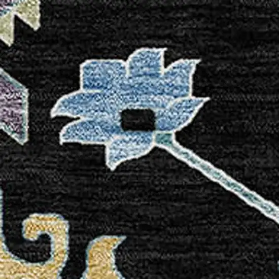 Black And Beige Oriental Washable Indoor Outdoor Area Rug Photo 3