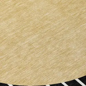 Photo of Black And Beige Striped Washable Indoor Outdoor Area Rug