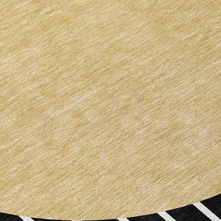 Black And Beige Striped Washable Indoor Outdoor Area Rug Photo 5