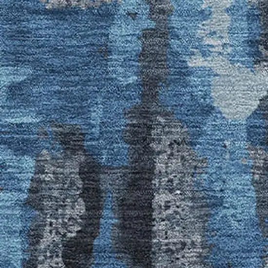 Black And Blue Abstract Washable Area Rug With UV Protection Photo 3