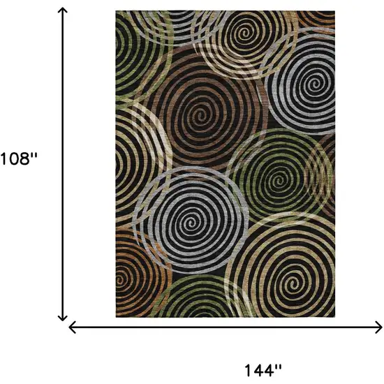 Black And Brown Geometric Washable Indoor Outdoor Area Rug Photo 6