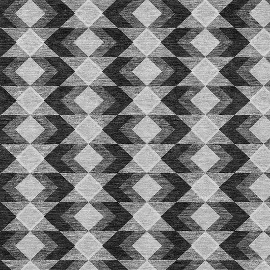 Black And Brown Geometric Washable Indoor Outdoor Area Rug Photo 5