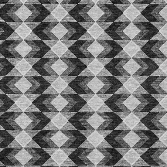 Black And Brown Geometric Washable Indoor Outdoor Area Rug Photo 3