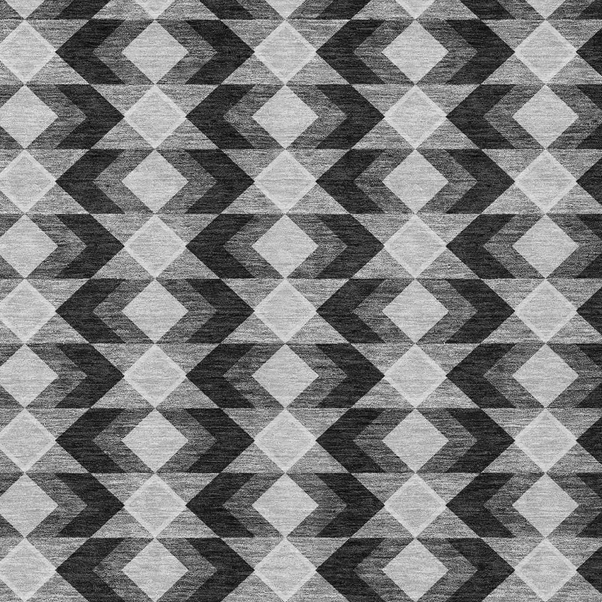 Black And Brown Geometric Washable Indoor Outdoor Area Rug Photo 5