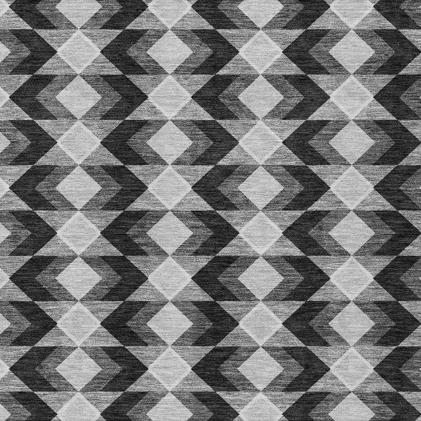 Black And Brown Geometric Washable Indoor Outdoor Area Rug Photo 4