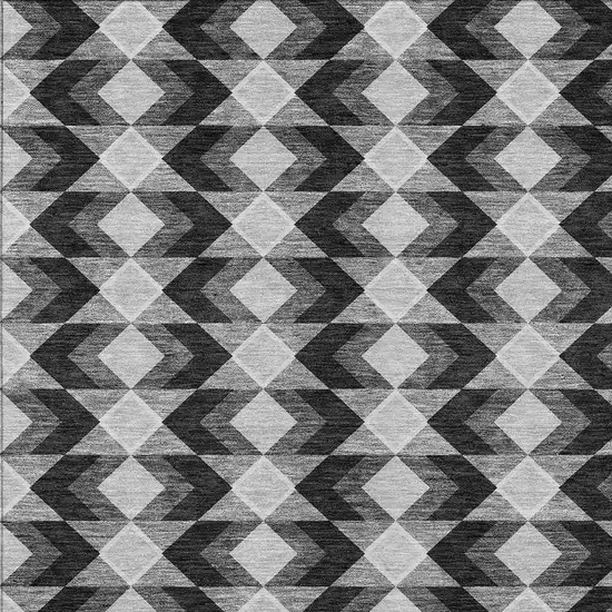 Black And Brown Geometric Washable Indoor Outdoor Area Rug Photo 5