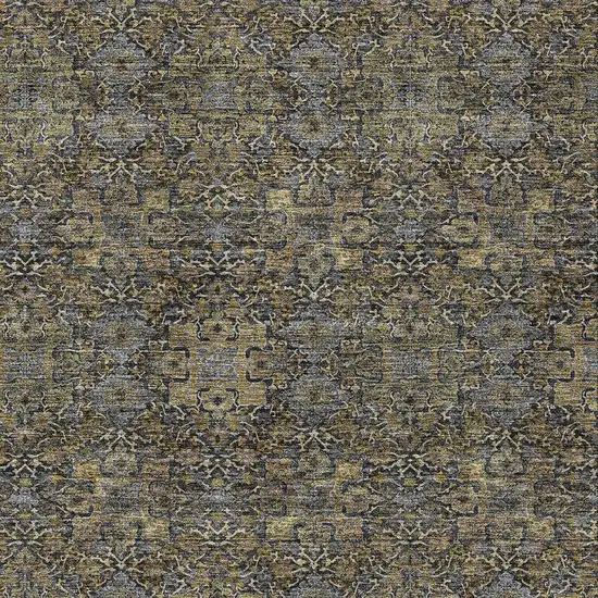 Black And Brown Oriental Washable Indoor Outdoor Area Rug Photo 3