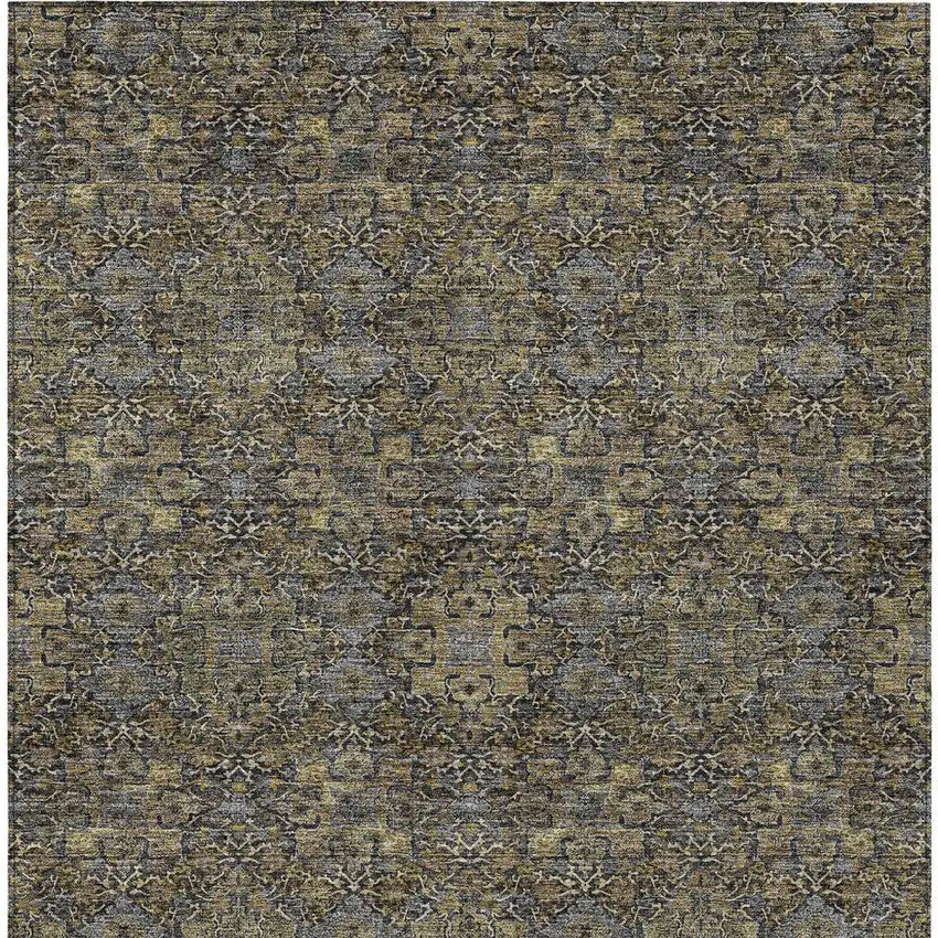 Black And Brown Oriental Washable Indoor Outdoor Area Rug Photo 4