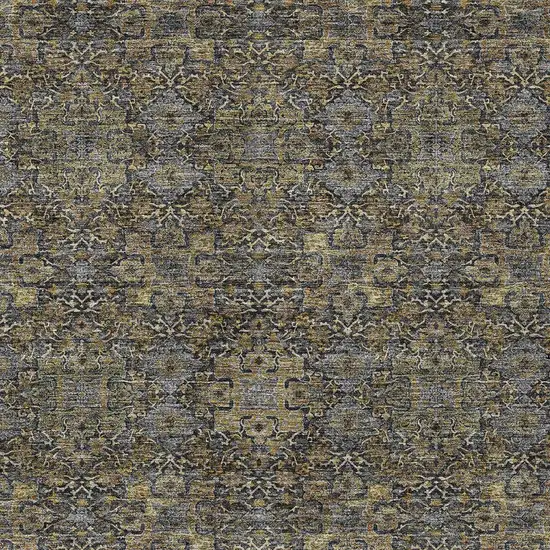 Black And Brown Oriental Washable Indoor Outdoor Area Rug Photo 3