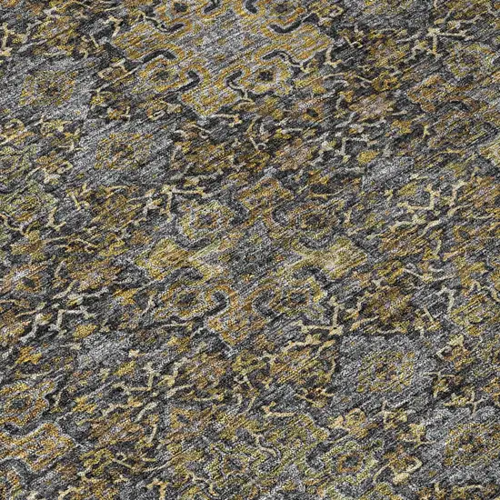 Black And Brown Oriental Washable Indoor Outdoor Area Rug Photo 6