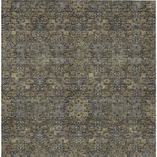Black And Brown Oriental Washable Indoor Outdoor Area Rug Photo 4