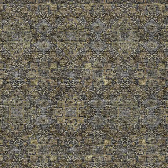Black And Brown Oriental Washable Indoor Outdoor Area Rug Photo 3