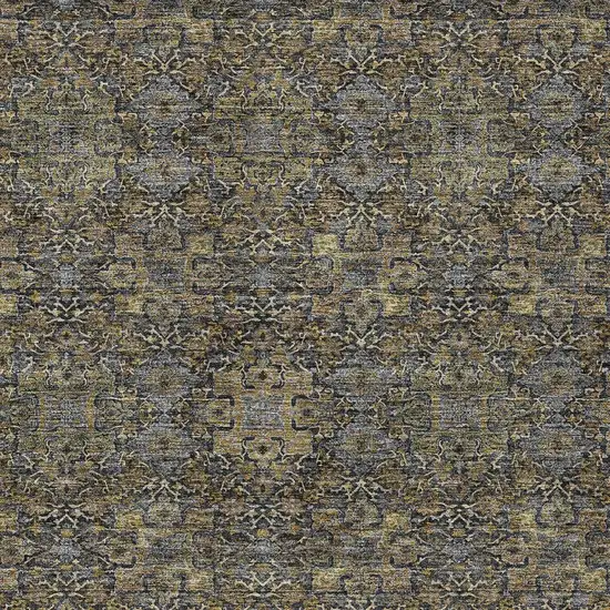 Black And Brown Oriental Washable Indoor Outdoor Area Rug Photo 3