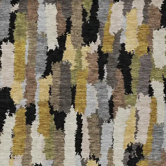 Black And Brown Striped Washable Indoor Outdoor Area Rug Photo 2