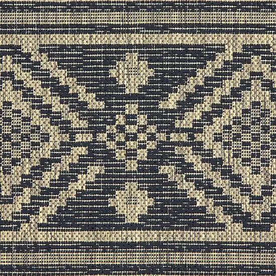 Black And Brown Tribal Square Rug Photo 9