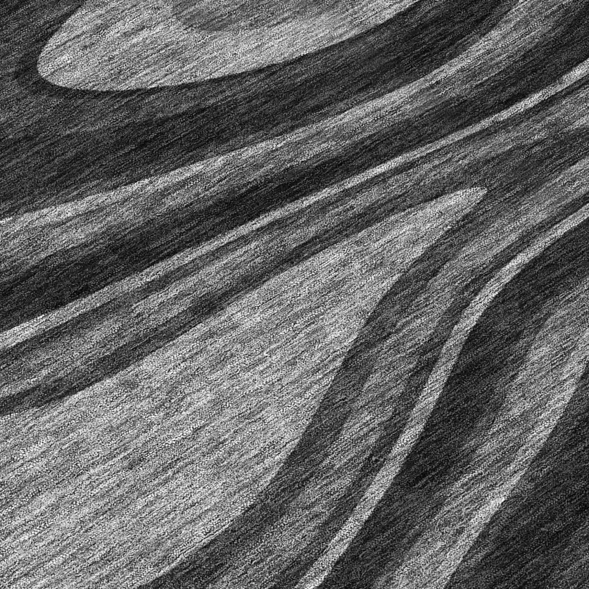 Black And Charcoal Abstract Washable Indoor Outdoor Area Rug Photo 6