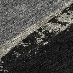 Photo of Black And Charcoal Geometric Washable Indoor Outdoor Area Rug