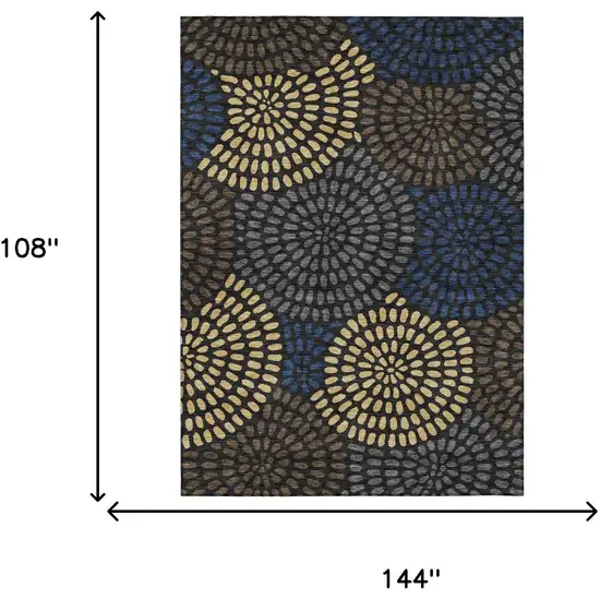 Black And Charcoal Geometric Washable Indoor Outdoor Area Rug Photo 7