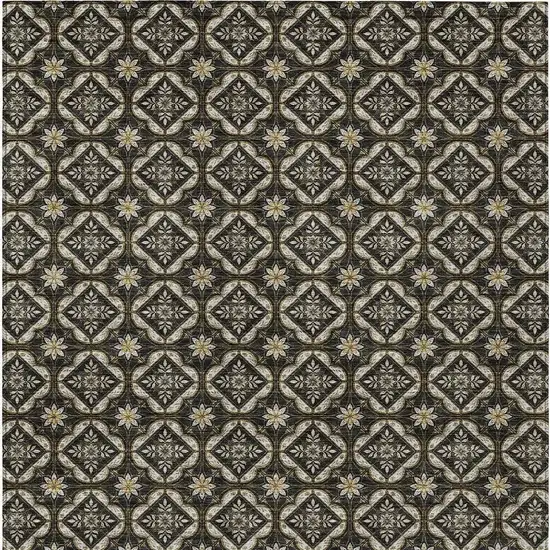 Black And Coffee Geometric Washable Indoor Outdoor Area Rug Photo 3