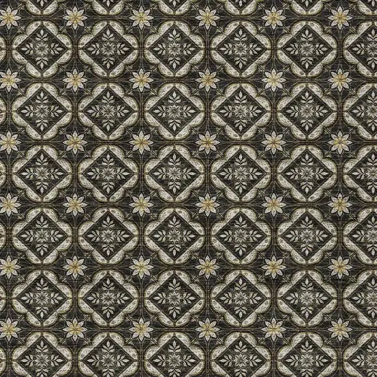 Black And Coffee Geometric Washable Indoor Outdoor Area Rug Photo 2