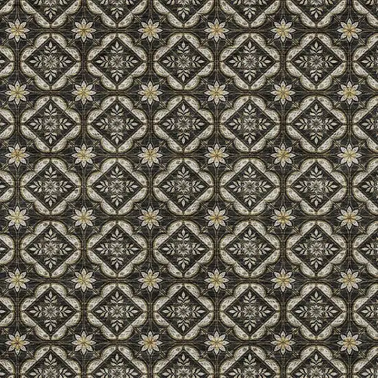 Black And Coffee Geometric Washable Indoor Outdoor Area Rug Photo 2
