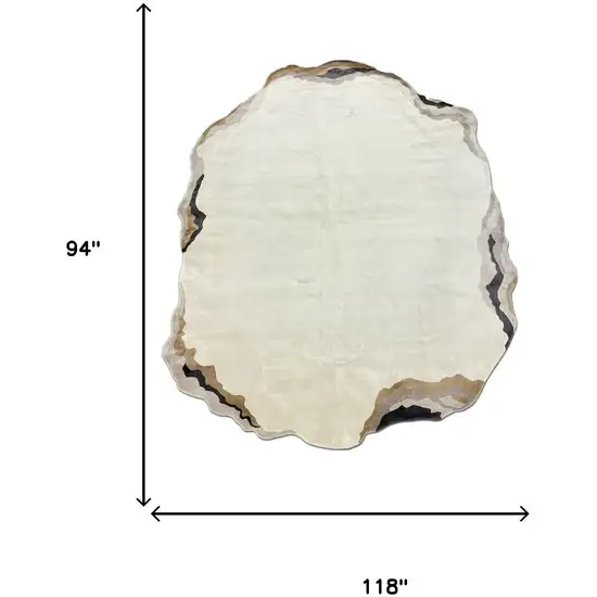 Black And Cream Abstract Area Rug Photo 5