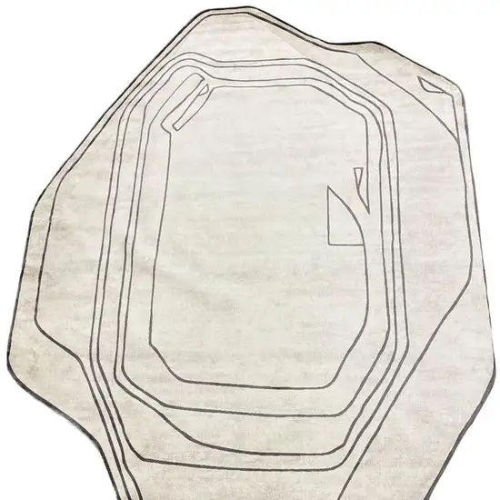 Black And Cream Abstract Area Rug Photo 3